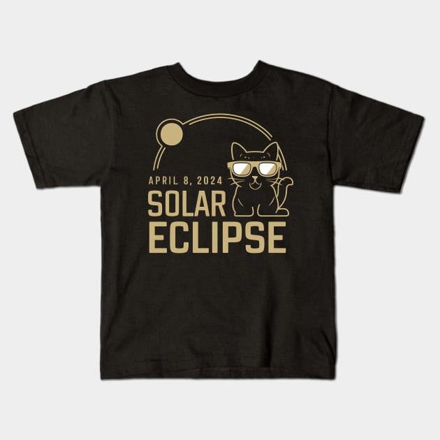 Solar Eclipse -  Cute Cat Kids T-Shirt by jorinde winter designs